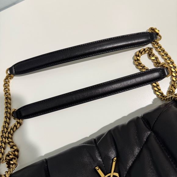 Saint Laurent Small Loulou Puffer Bag Black Gold - Picture 11 of 16